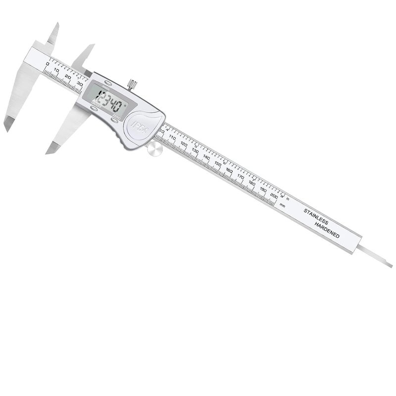 Simhevn Electronic Digital Calipers, inch and Millimeter Conversion,LCD Screen displays 0-6" Caliper Measuring Tool, Automatic Shutdown, Suitable for DIY/Jewelry Measurement (200mm Stainless Steel) - Image 1
